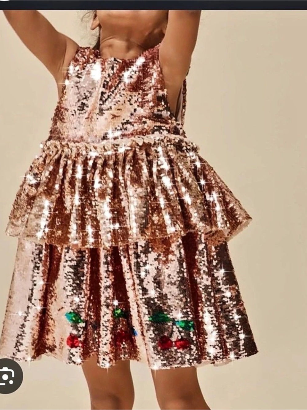 Konges Slojd Sparkle Sequin Pink Cherry dress 3T
